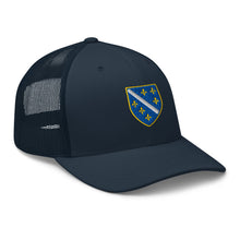 Load image into Gallery viewer, Flag of BiH (1992–1998) Trucker Cap Embroidery | Ljiljan