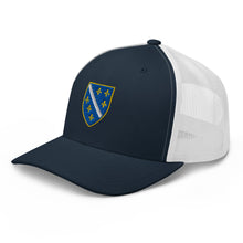 Load image into Gallery viewer, Flag of BiH (1992–1998) Trucker Cap Embroidery | Ljiljan