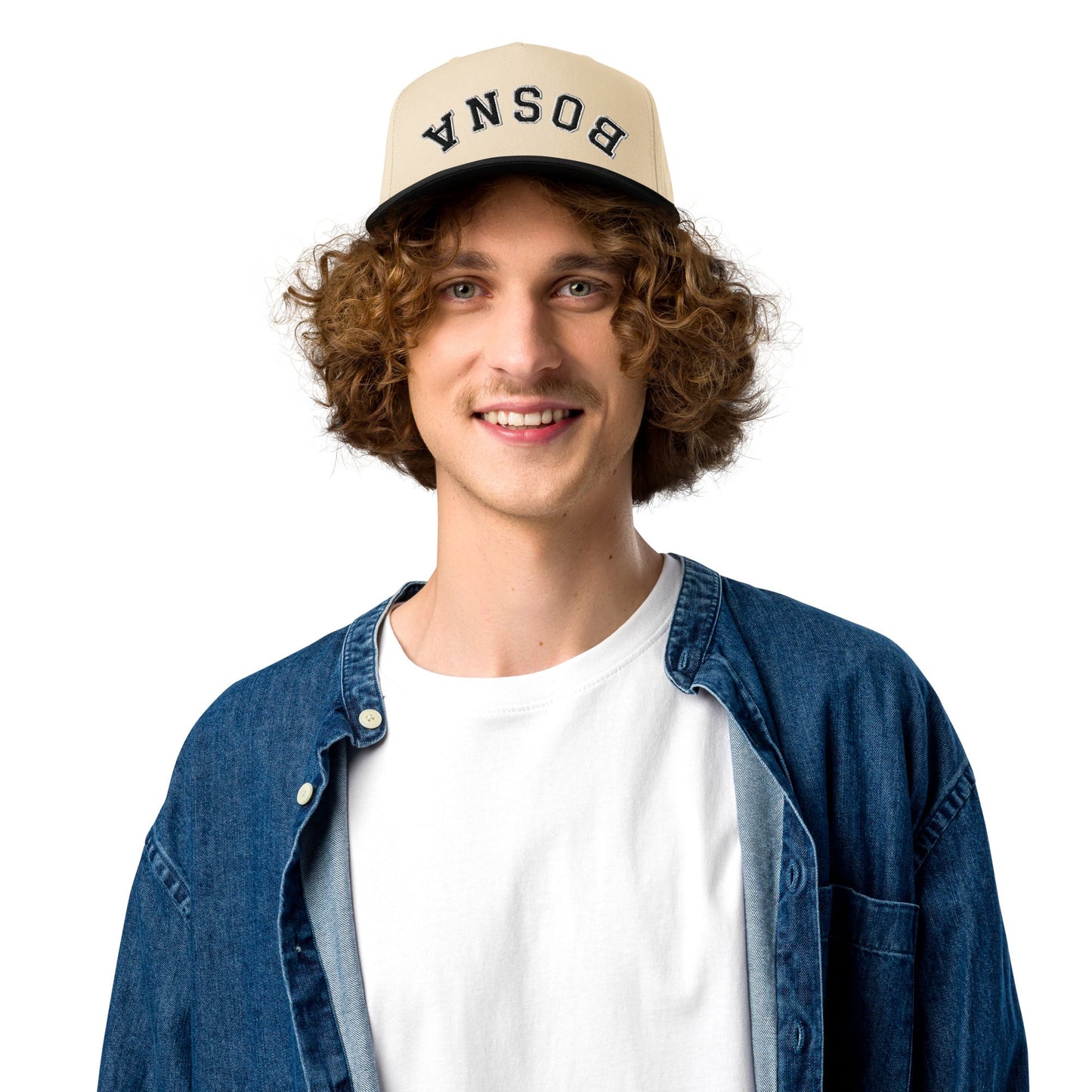 Bosna Upside Down 5 Panel Cap Black Embroidery | Ljiljan