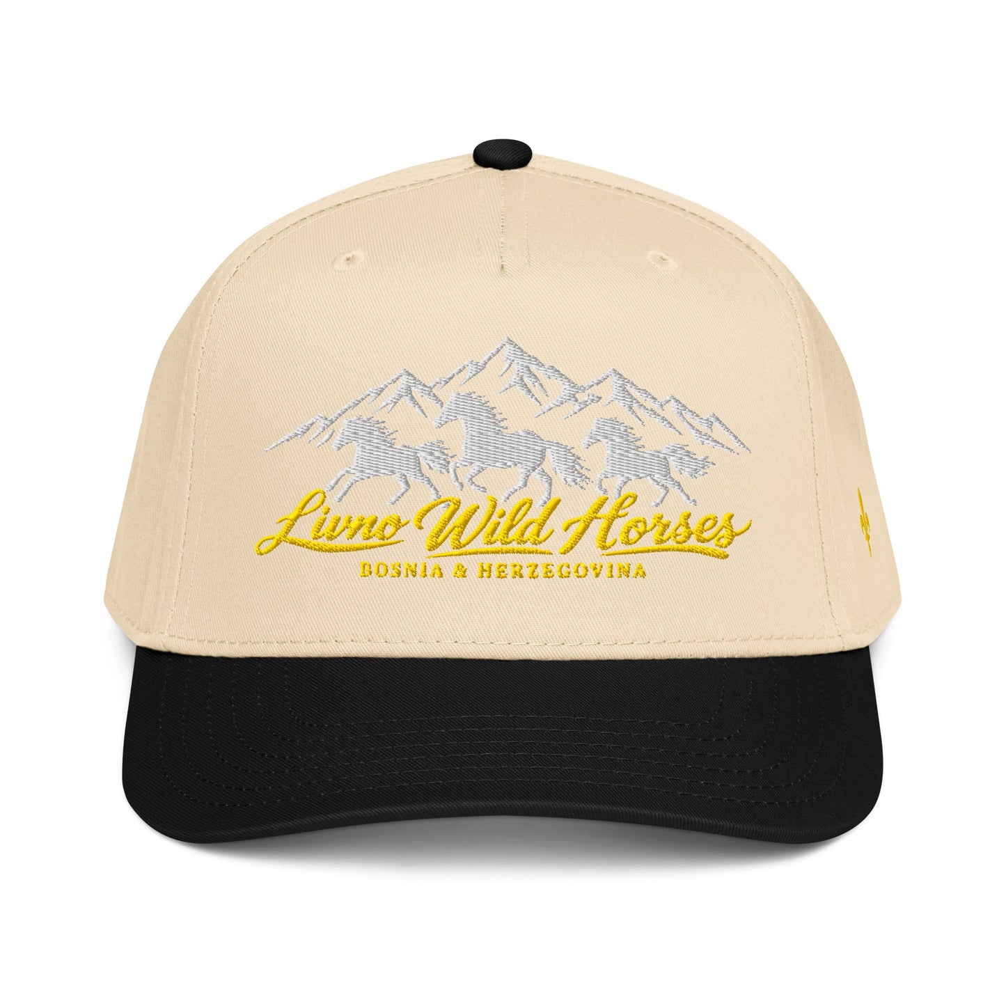 Livno Wild Horses 5 Panel Mid-Profile Baseball Cap Embroidery