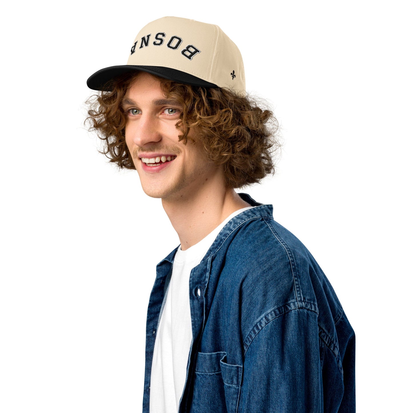 Bosna Upside Down 5 Panel Cap Black Embroidery | Ljiljan