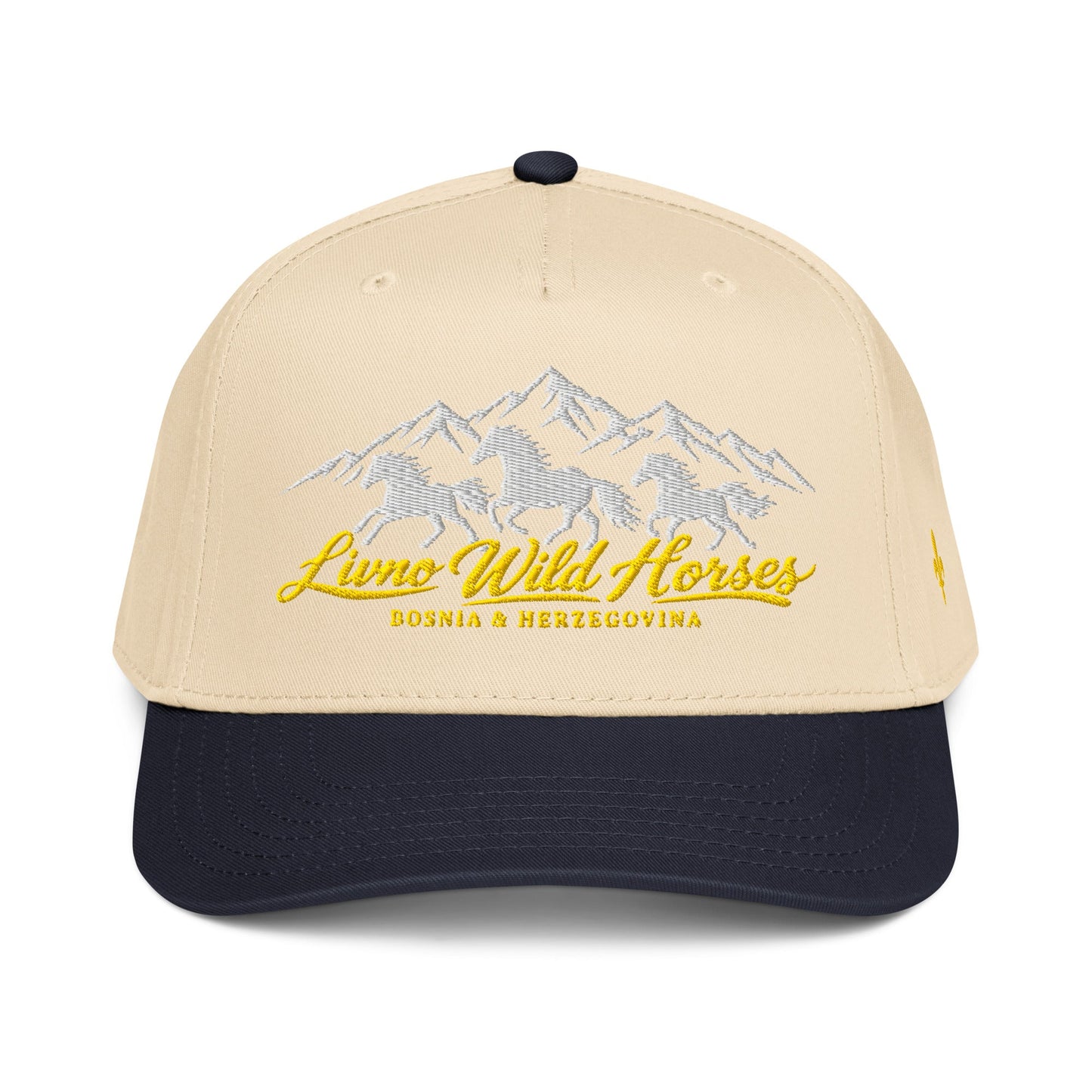 Livno Wild Horses 5 Panel Mid-Profile Baseball Cap Embroidery