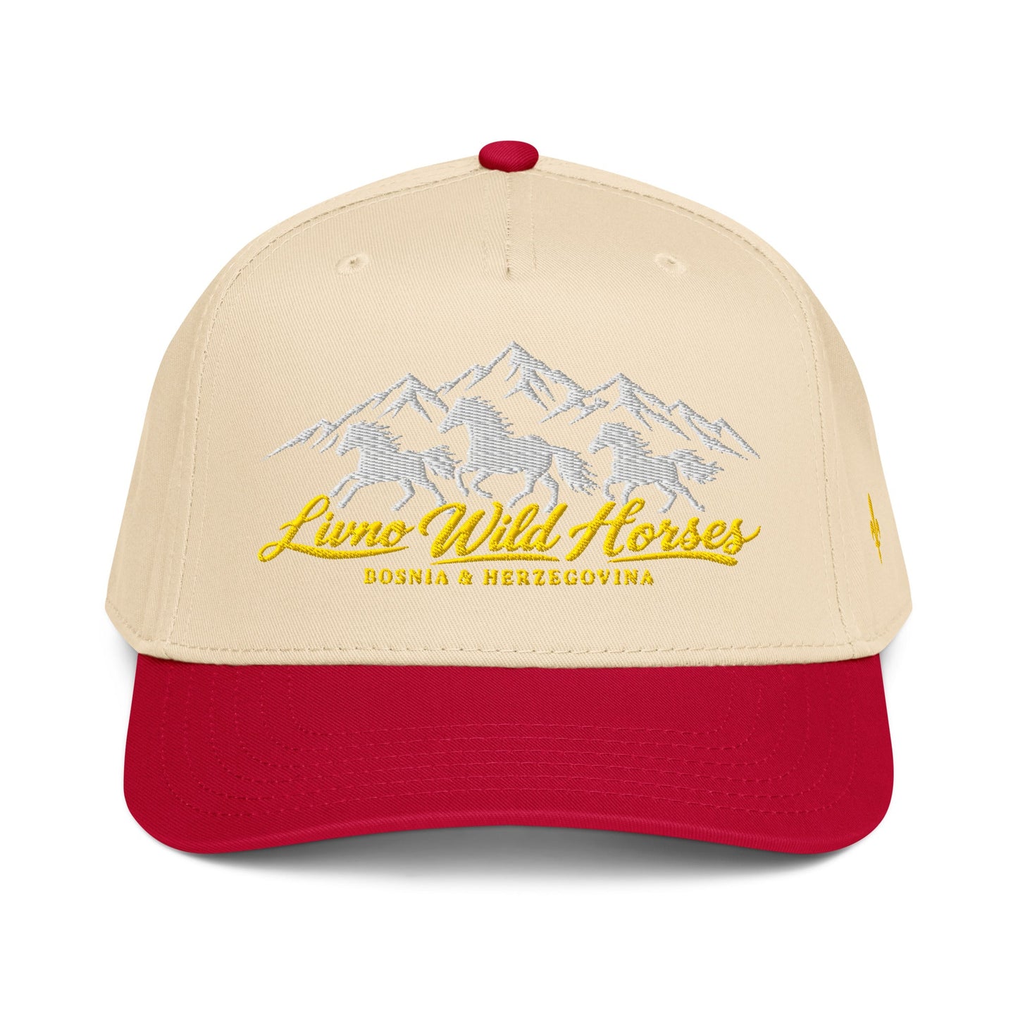 Livno Wild Horses 5 Panel Mid-Profile Baseball Cap Embroidery