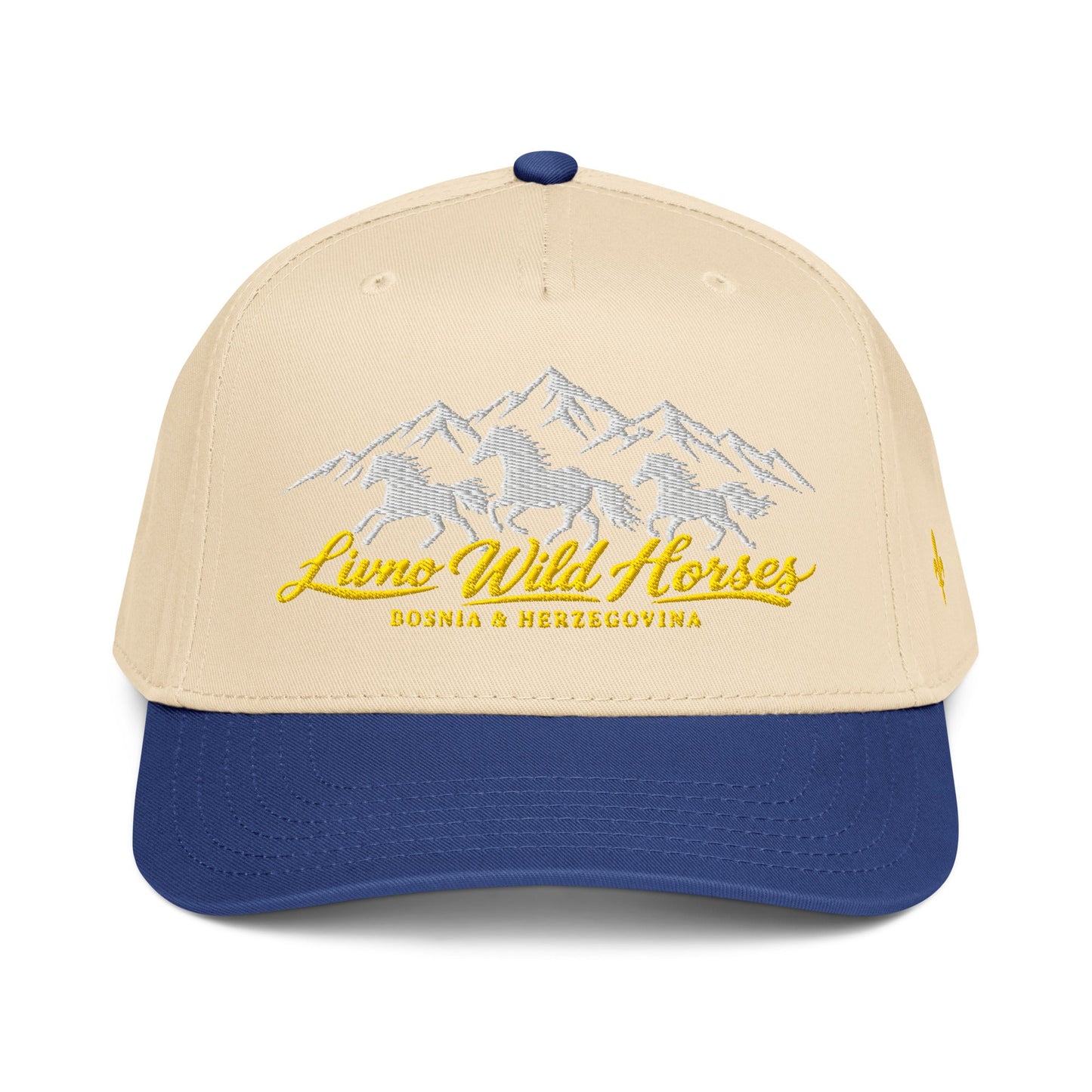 Livno Wild Horses 5 Panel Mid-Profile Baseball Cap Embroidery