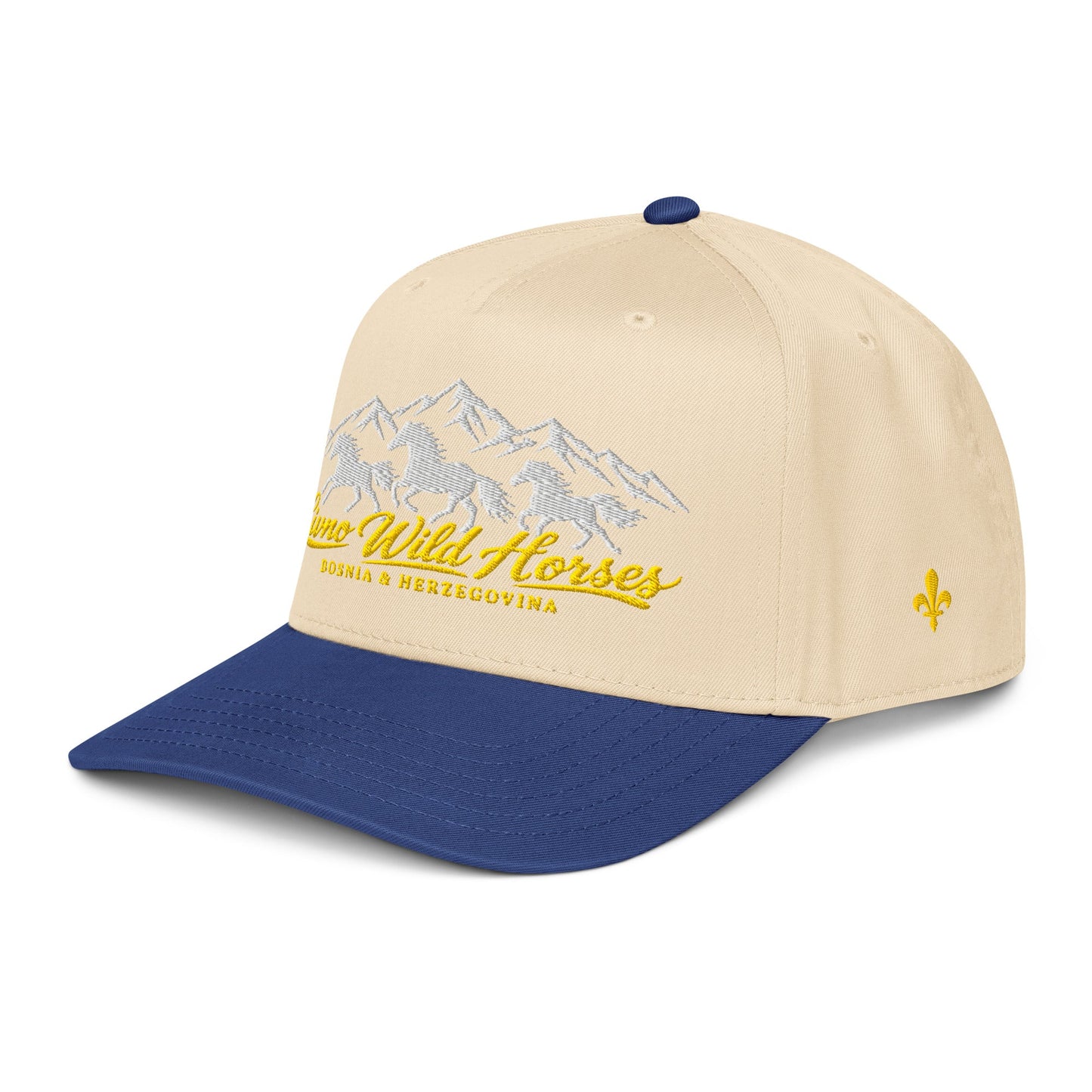 Livno Wild Horses 5 Panel Mid-Profile Baseball Cap Embroidery