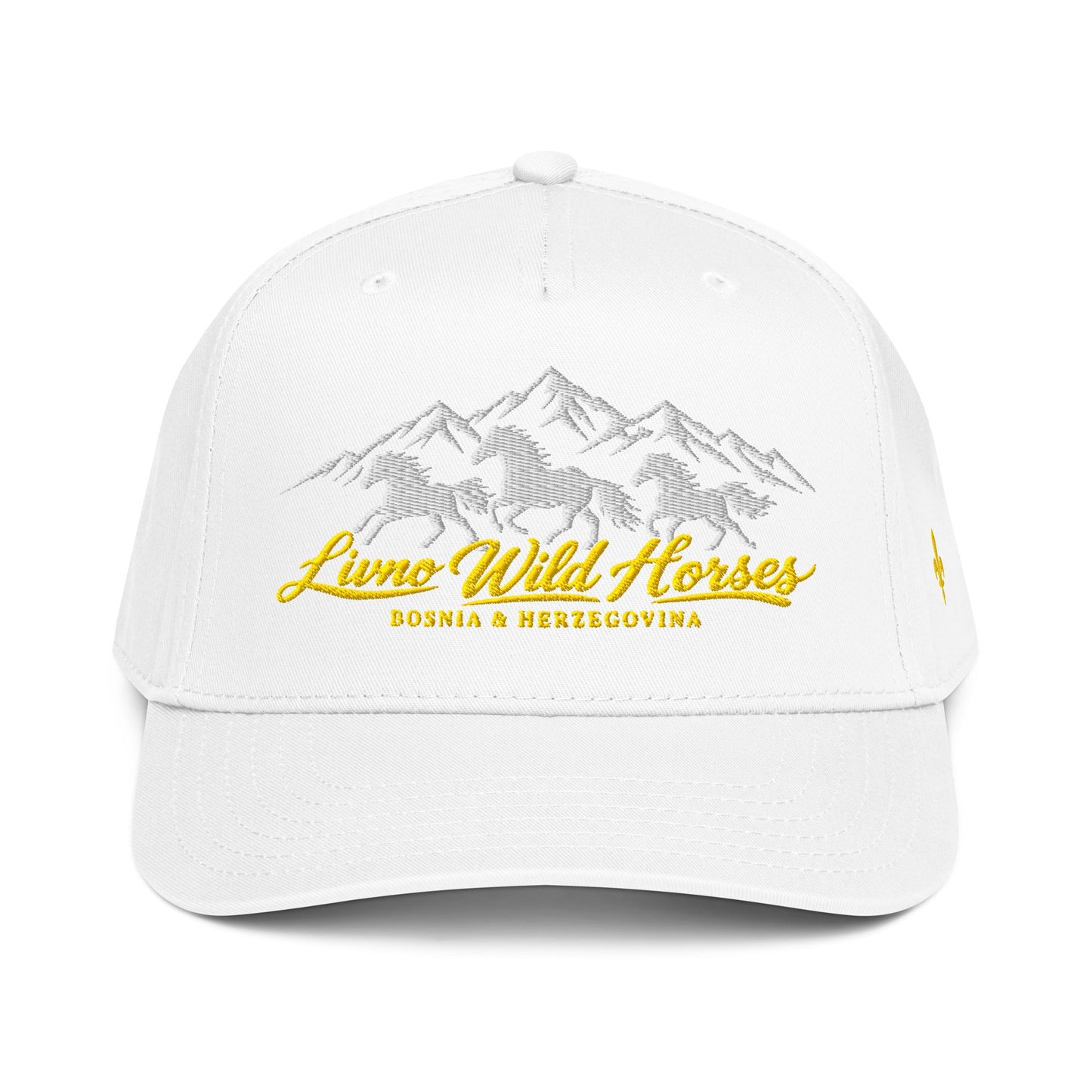 Livno Wild Horses 5 Panel Mid-Profile Baseball Cap Embroidery