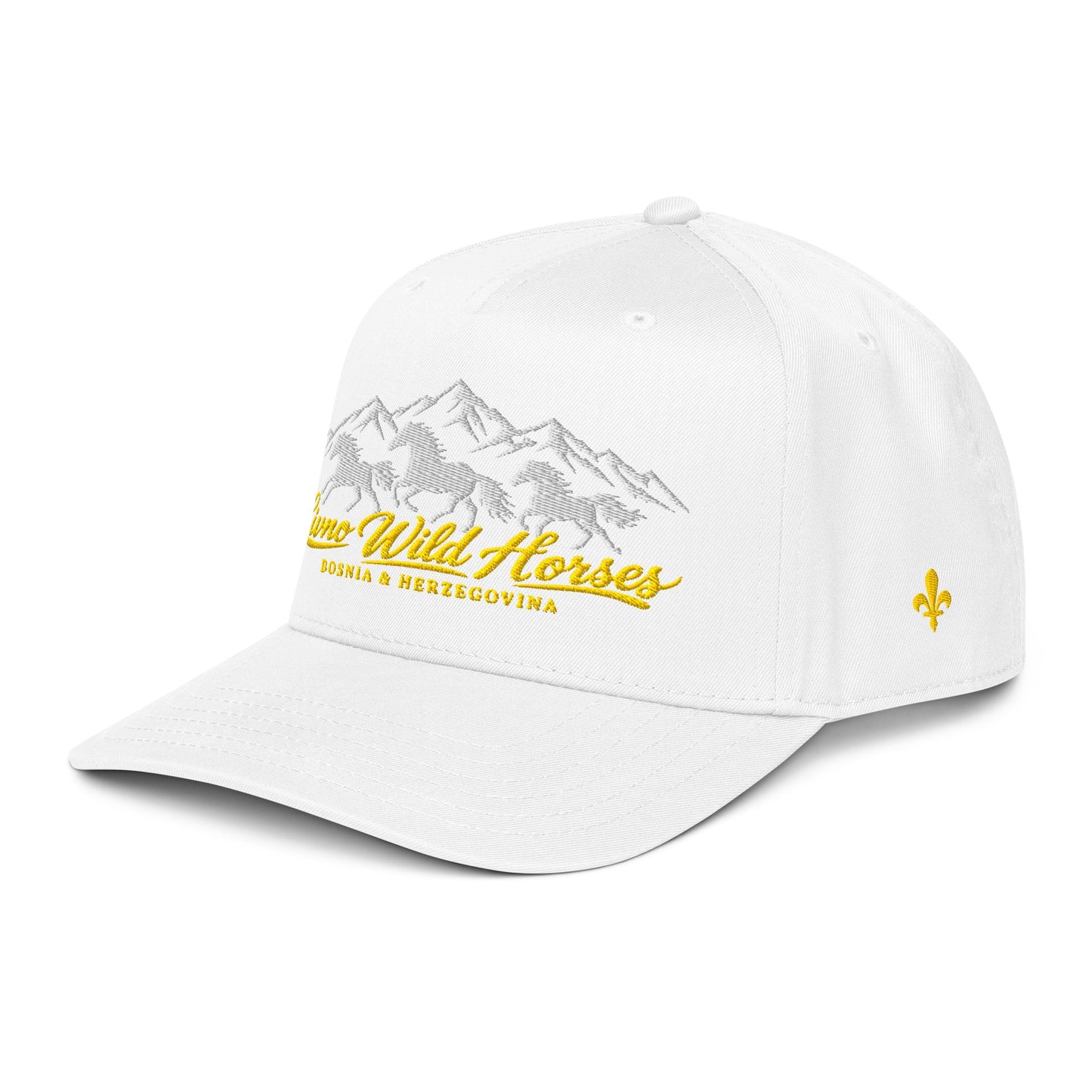 Livno Wild Horses 5 Panel Mid-Profile Baseball Cap Embroidery