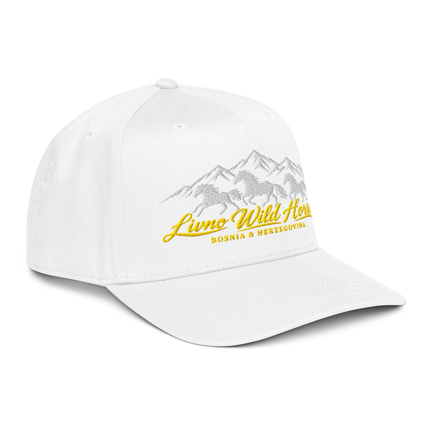 Livno Wild Horses 5 Panel Mid-Profile Baseball Cap Embroidery