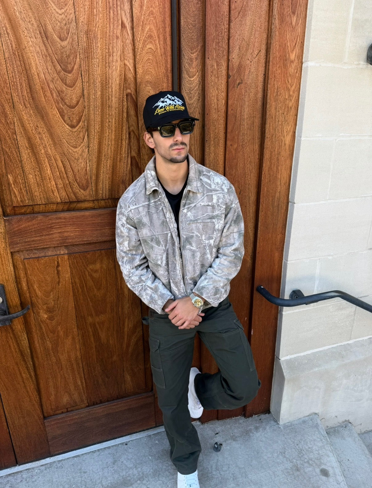 Livno Wild Horses 5 Panel Mid-Profile Baseball Cap Embroidery