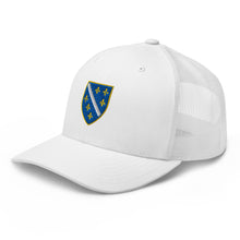 Load image into Gallery viewer, Flag of BiH (1992–1998) Trucker Cap Embroidery | Ljiljan
